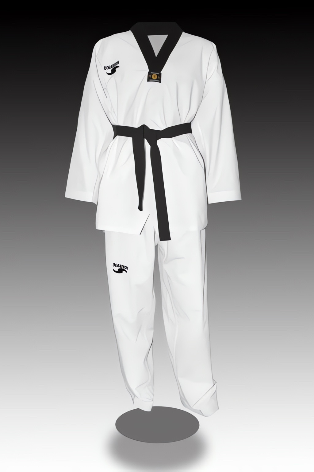 Dobok Taekwondo, col noir