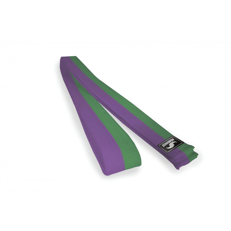 Dorawon ceinture verte et violette en coton bicolore